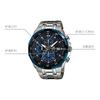 Casio EDIFICE Unicorn Classic Three Eyes Waterproof Watch Quartz Movement Steel Strap Japanese and Korean Watch Men's Watch Blue Dial EFR-539D-1A2