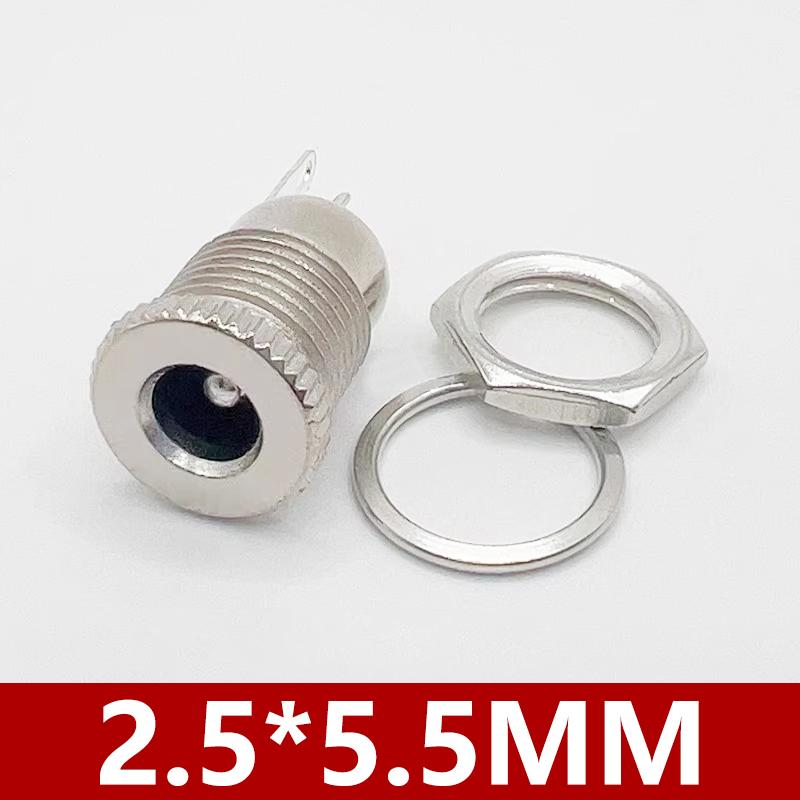 10/50PCS DC099 DC Power Jack Socket 5.5*2.1 5.5*2.5mm Female Panel Mount Connector Metal DC-099 11MM