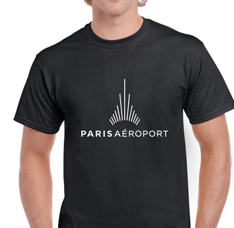 Paris International Airport TShirt Roissy France French Aeroport Black Tee Shirt M