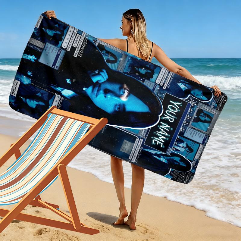 Name Custom Billie Print Beach Towel, Large Soft Quick Dry Towel for Beach Camping Swimming