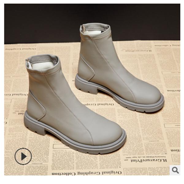 soft leather flat ankle boots