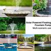 2.2W Solar Fountain Pump 120L/H Solar Floating Water Fountain Pump Lift 80CM with 6 Nozzles&Color LED Light for Garden Pool Pond