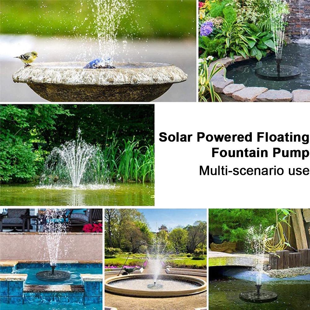 2.2W Solar Fountain Pump 120L/H Solar Floating Water Fountain Pump Lift 80CM with 6 Nozzles&Color LED Light for Garden Pool Pond