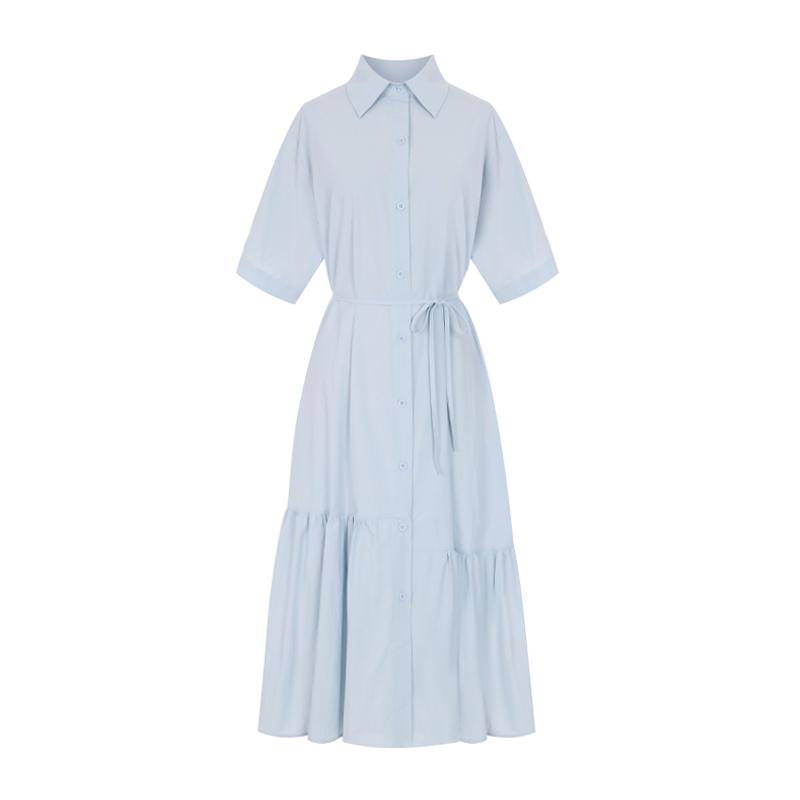 SELLY'S String Shirt Collar Dress_I6B-Cop043