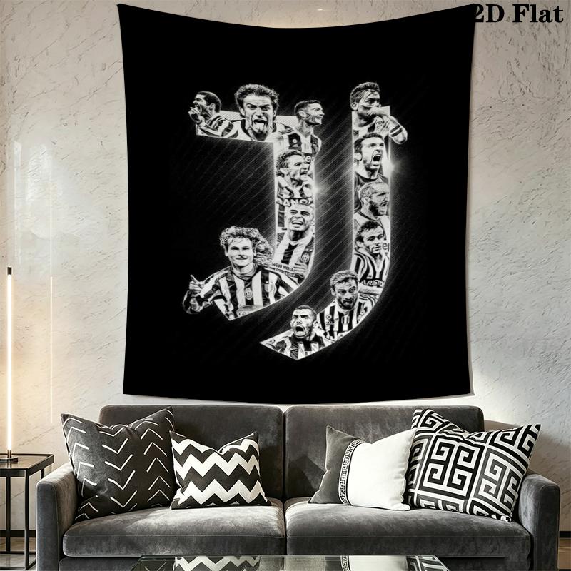 Juventus FC Wall Tapestry Aesthetic Wall Hanging Printed Fabric Blanket Decorative Tapestries for Bedroom Living Room Home Decor