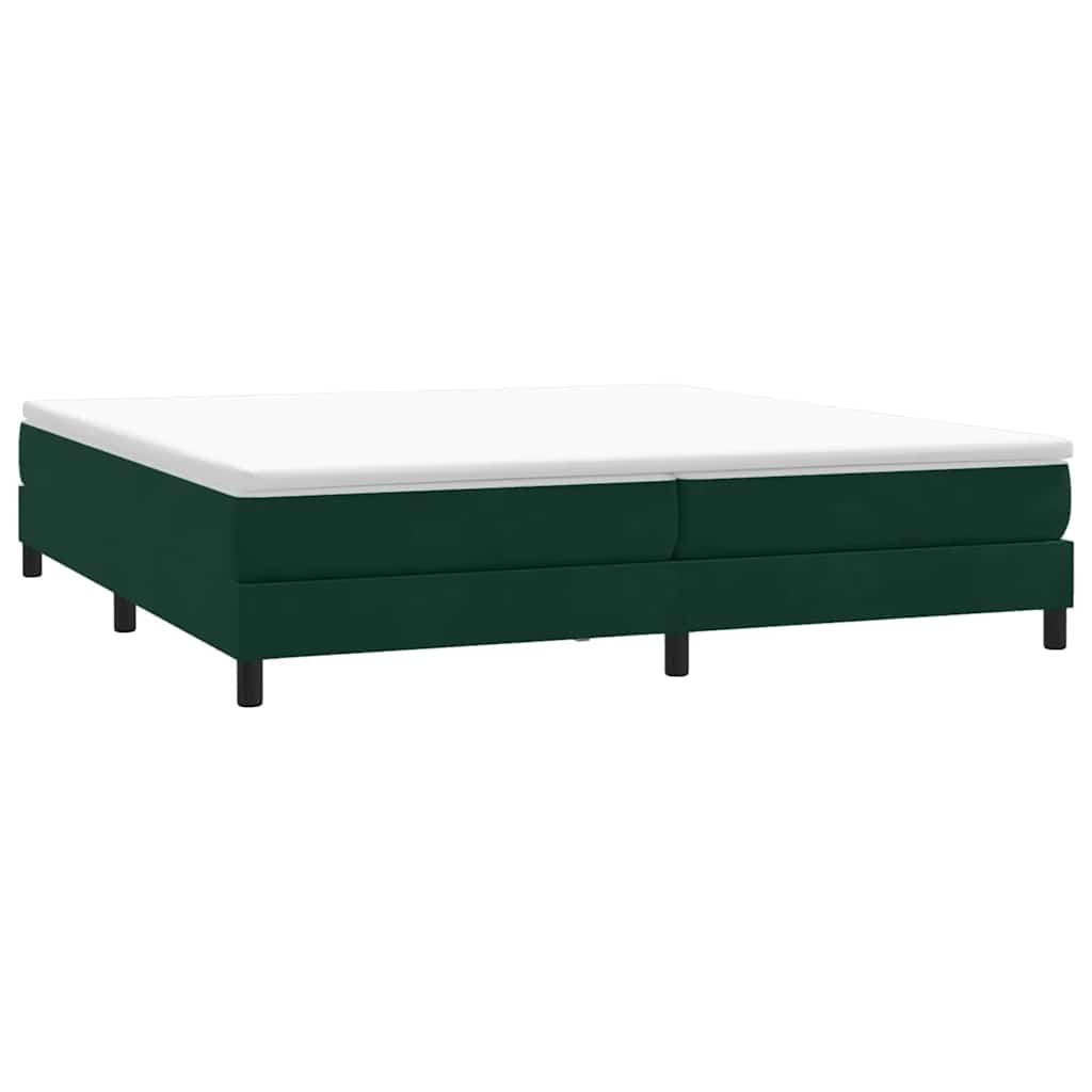 Box Spring Bed with Mattress Dark Green 180 x 220 cm Velvet