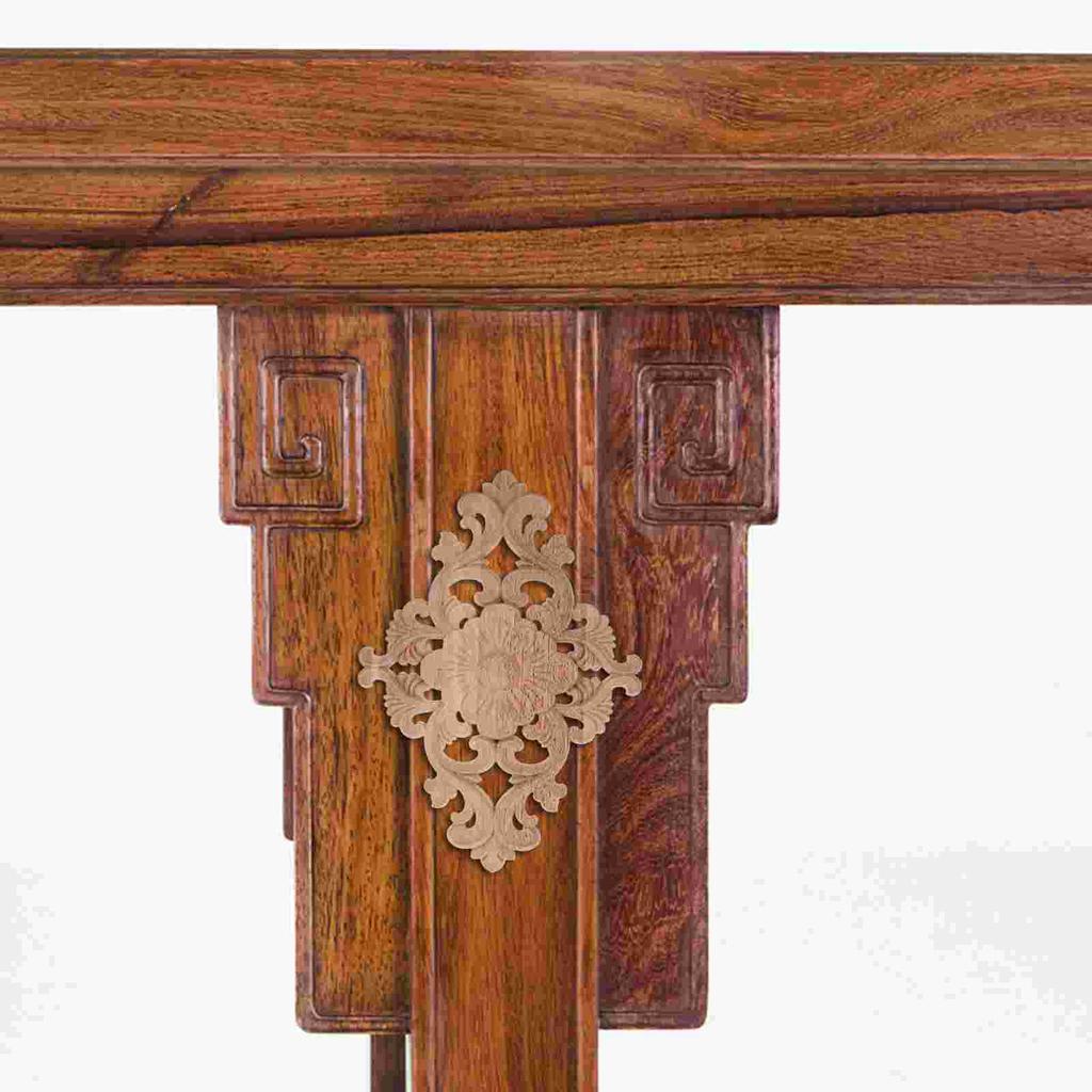 Carved Onlay Wood Applique Decoration Ornaments for Crafts Unpainted Frames The Flowers