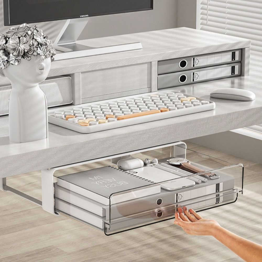 Hidden Under Table Storage Cabinet Drawer Type Self-adhesive Storage Box Office Desk