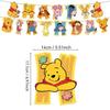 Disney Banner Tematic Winnie the Pooh cu 15 Piese Banner pentru Petrecere de Ziua de Naștere Decorațiune Steag Multifuncțional pentru Sărbători Decorațiune de Agățat în Cameră