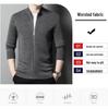 Men's 2024 Autumn/Winter Stand Collar Knitted Cardigan Jacket for Middle-Aged and Young Men - Versatile Zipper Sweater Coat