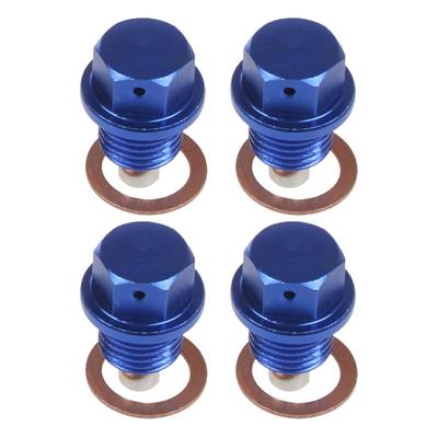 EDHUUJSI Best Engine Protection Magnetic Drain Plug Easy Install High Performance Engine Drain Nut Bolt, Blue, M 16*1.5, 4pcs