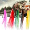 5Pcs/Set Feather Hook 3D Eyes Fishes Universal Strong Anti-corrosion Attract Barbed Sharp High Strength Fishing