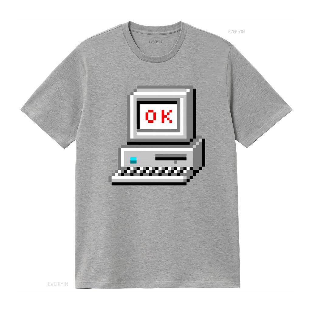 Retro Computer OK Print T Shirt Vintage Style for Radiohead Fans vintage Washed Breathable designer clothes streetwear