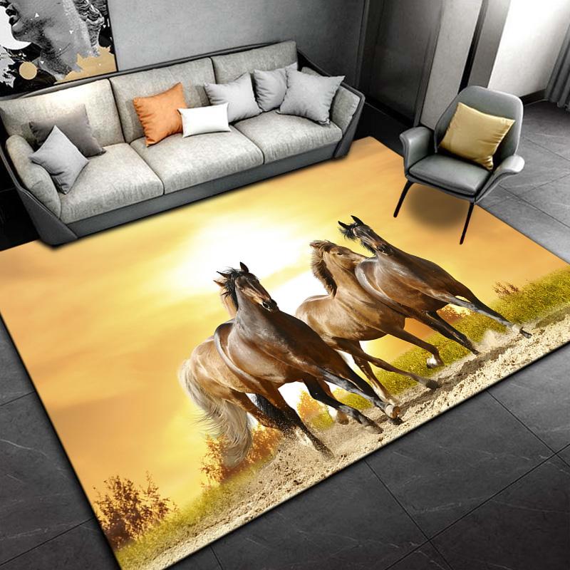 Horse Pentium Art Print Carpet Children's Play Room Carpet Living Room Bedroom Carpet Anti-slip Door Mat Birthday Gift  Sonic