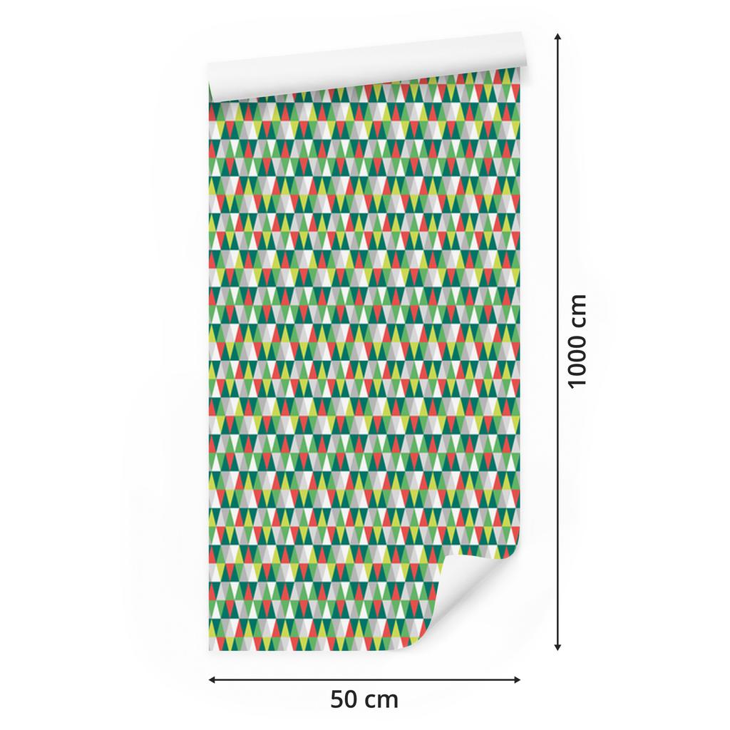 Wallpaper Triangles Sea and Green for Living Room and Bedroom 50x1000