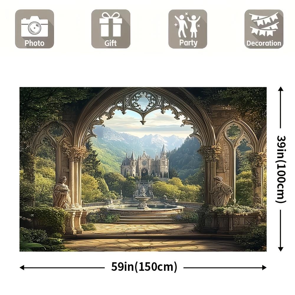 Multi-functional Castle Balcony Background - Perfect for General Occasions Such As Festival Parties and Celebrations