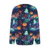 Damen Halloween Print Langarm Strick Cardigan Knopfleiste Pullover Mantel Leichte Oberbekleidung für Herbst und Winter