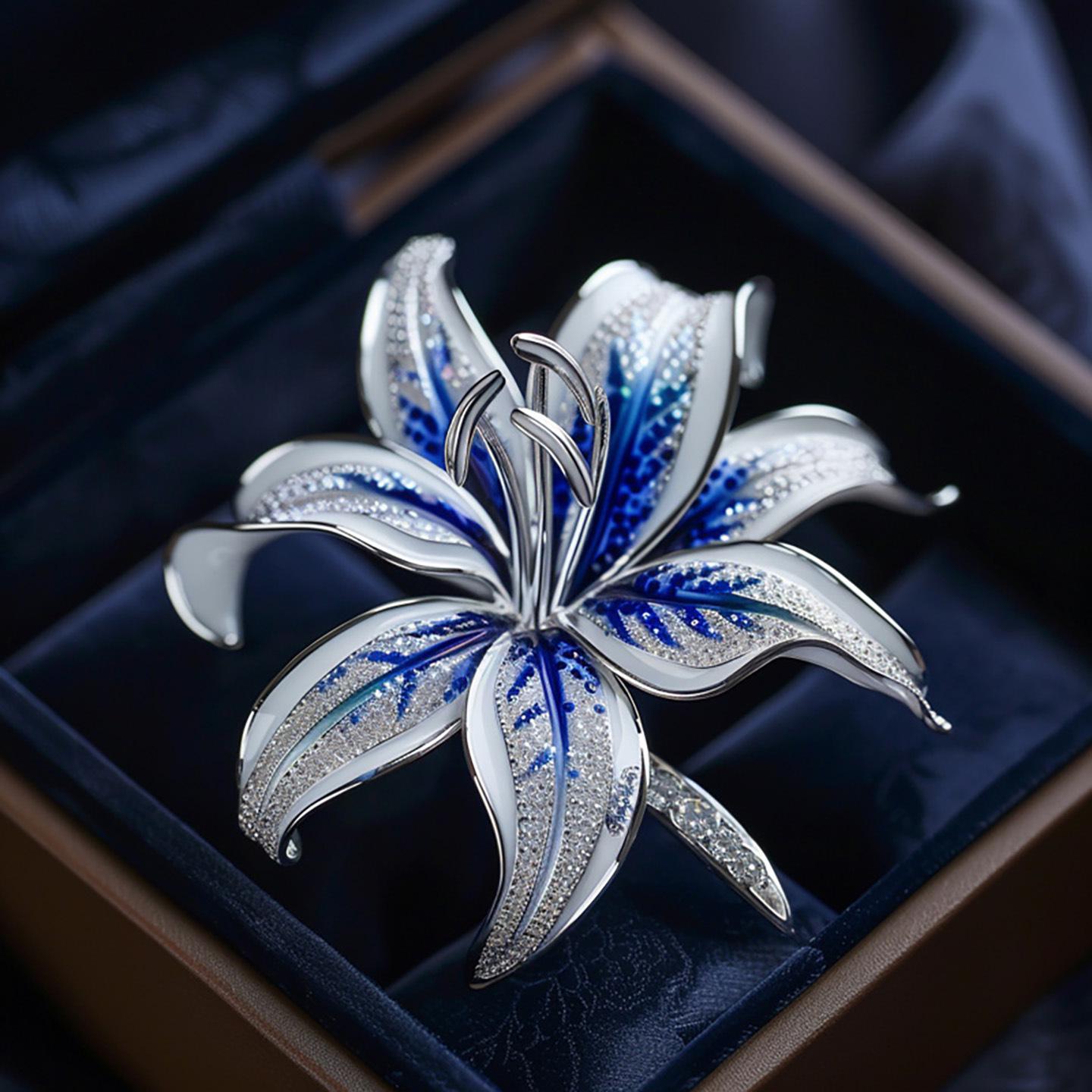 Bo Xin Yun Elegant Bright Lily Corsage Brooch - Original Design, High-end Gift & Clothing Decoration