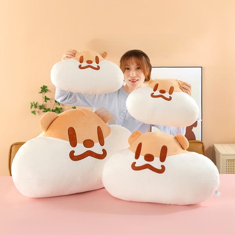 Milk Tea Mouse Plush Pillow With Short Velvet Material For Girls Bed Decor