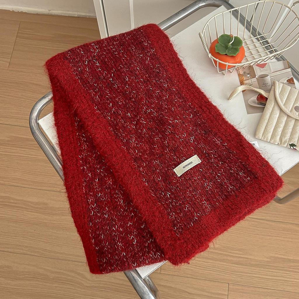 Women's High-End Blue Wool Scarf: Versatile Winter Fashion, Warm Snood, Korean Style Trend