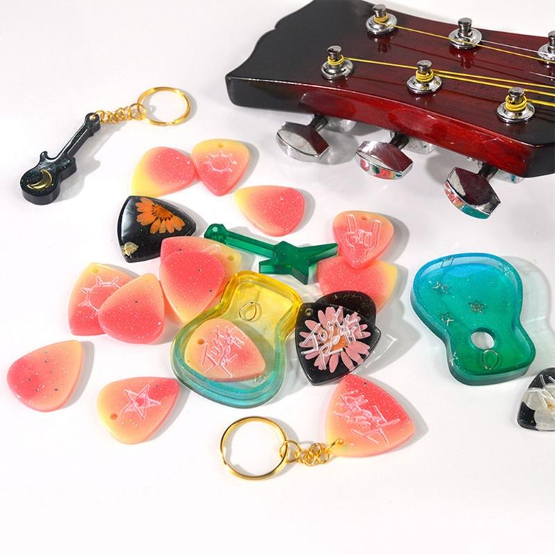 1/2/3Pcs Guitar Picks Molds for Resin Casting Guitars Pick Resin Mold for Musical Instruments Accessories Adult Kids