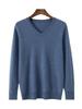 Men's V-Neck Cashmere Sweater: Loose Fit, Solid Color, Business Casual Pullover for Autumn and Winter