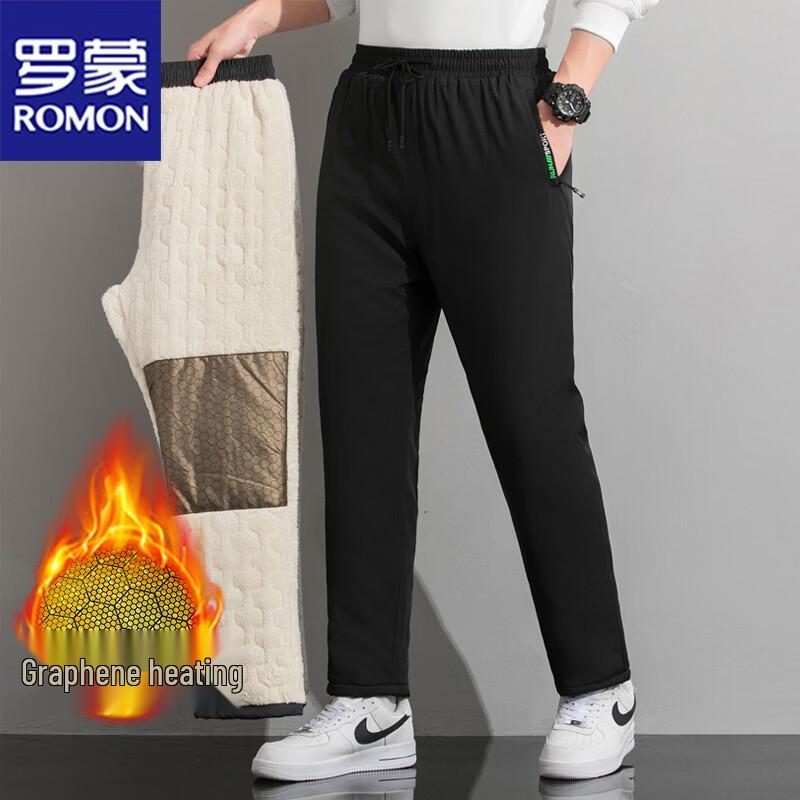 ROMON Men's Lambswool Lined Straight Leg Casual Pants