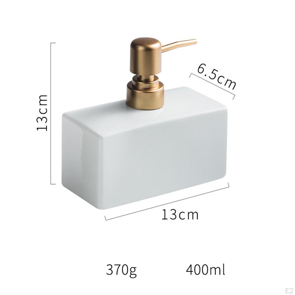 400ml Ceramic Soap Dispenser Bottle Hand Pump Shower Gel for Bathroom Hotel Countertop Home