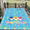 Custom Text Baby Shark Pattern Floor Rug Soft Indoor Carpet Mat Living Room Bedroom
