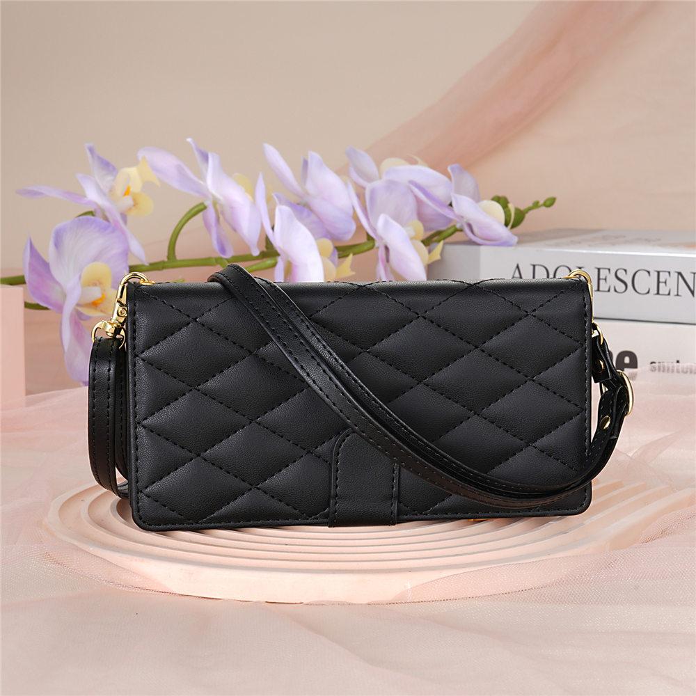 Geldbörsen-Lederhülle für Samsung Galaxy S24 Plus S23 Ultra S23FE S22 S21 S20 Note 20 Lanyard Kreditkartenhülle