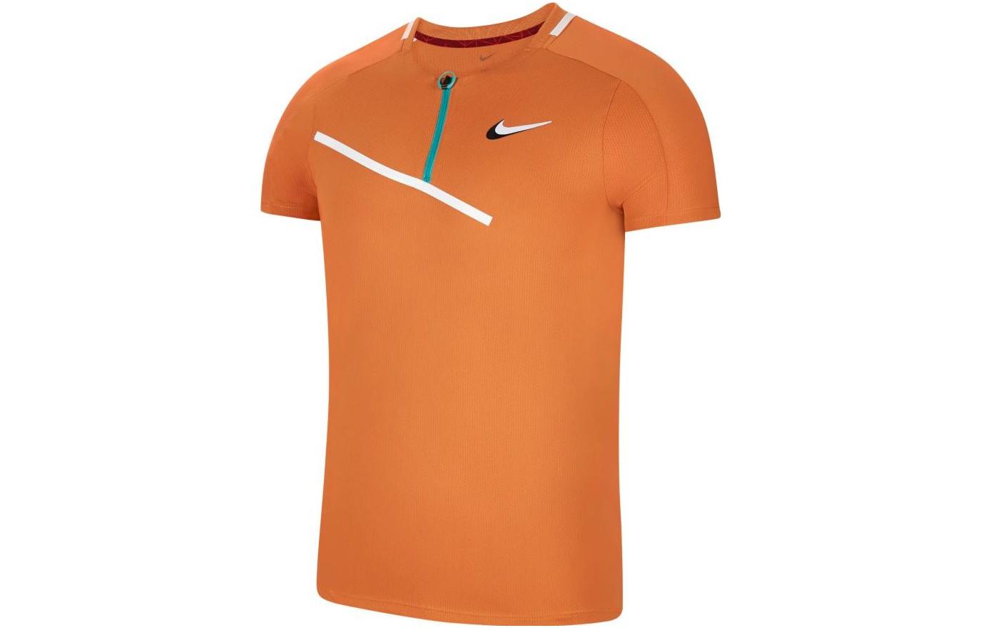 Nike T Shirts Men s Orange Moderate Straight Fit DD8309-808 M