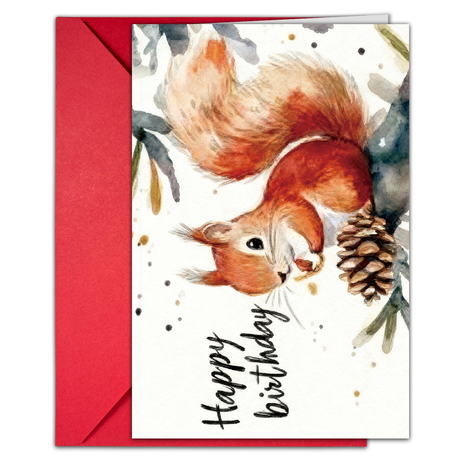 

Watercolor Wind Birthday Greeting Card Envelope Set Handwritten Greetings Card Message Large Size T020401716