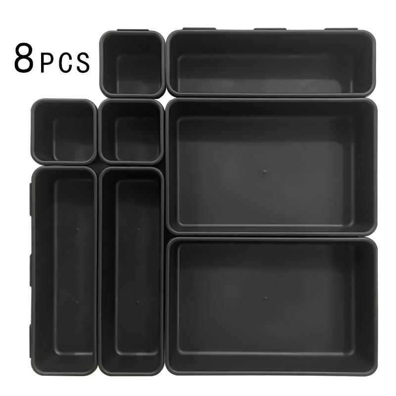 Modern Plastic Desk Drawer Organizer With Dividers For Office And Bathroom Storage