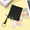3 Zippers Canvas Coin Purse Women'S Mini Wallet Solid Change Purses With Keychain Money Bags Coin Key Storage Bag Card Holder