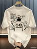 Unisexs Cotton TShirt Summer Casual Street Style Cartoon Camping Pattern Print Loose ShortSleeved HipHop Style RoundNeck