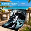 Custom Name Gothic Addams Beach Towel, Soft Quick-Dry Beach Towel, Ideal for Pool, Camping, Perfect Travel Essential Gift