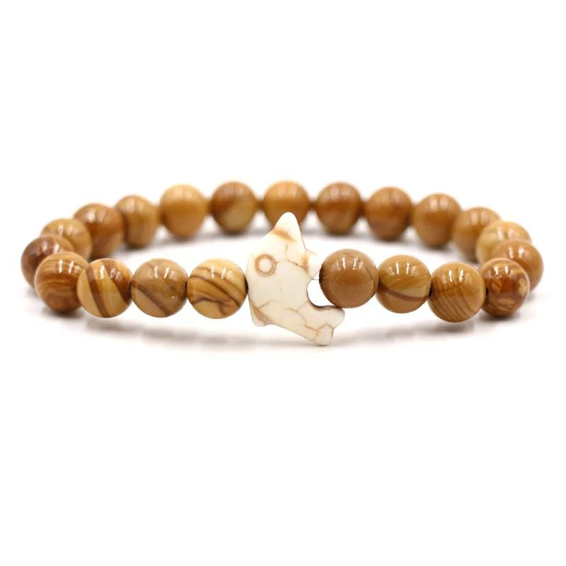 Naturstein Armband Mode Männlich Weiblich Delphin Stretch Paar Armband