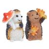1 Pair Resin Hedgehog Ornament Micro Landscape Animal Decoration for Birthday Bedroom Study