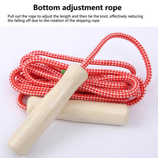 Jumping Rope Wood Handle Adjustable Strong Flax Weaving Long Rope Fat Burning Professional Adult And Children Fitness Exercise