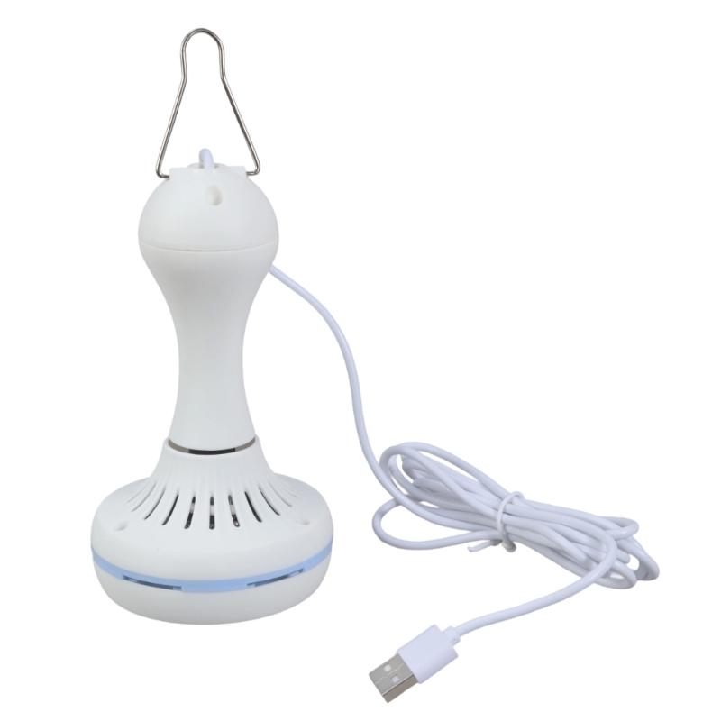 5W 5V Plastic Hanging Fan For Car Tent Garage 16.5 " Leaves 10.7 Foot Cable USB Operated Quiet Operation
