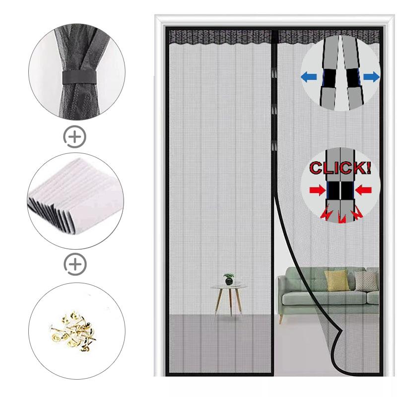 Magnetic Door Screen Anti-Mosquito Net Curtain Mesh Insect Sandfly Netting Automatic Closing Door Screen Magnetic Mosquito Net