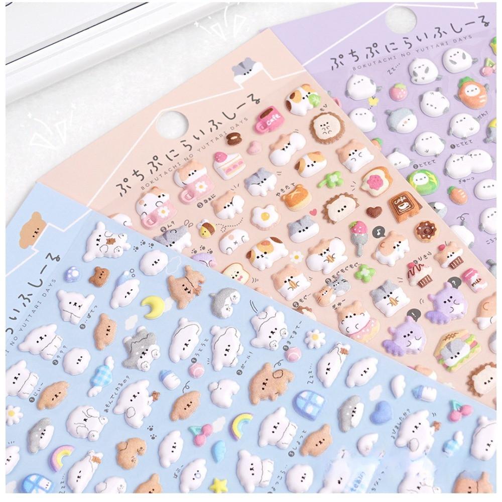 3D Animal Stereo Stickers (6 Pieces) - Kids' Cartoon Reward Decals for Handicraft Decoration BulingBulingStickers Store
