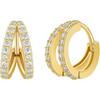 High-End Rainbow Double Ring Diamond Earrings for Women