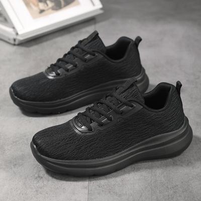 All-black Running Shoes Women's Summer New Men's and Women's Sports Shoes Travel Soft Sole Light Leisure Not Tired Feet Work Shoes
