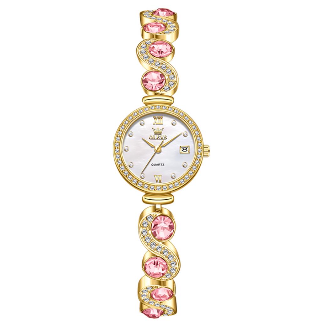 Ladies' Waterproof Quartz Watch Fashionable and Personalized S-shaped Full Diamond Bracelet