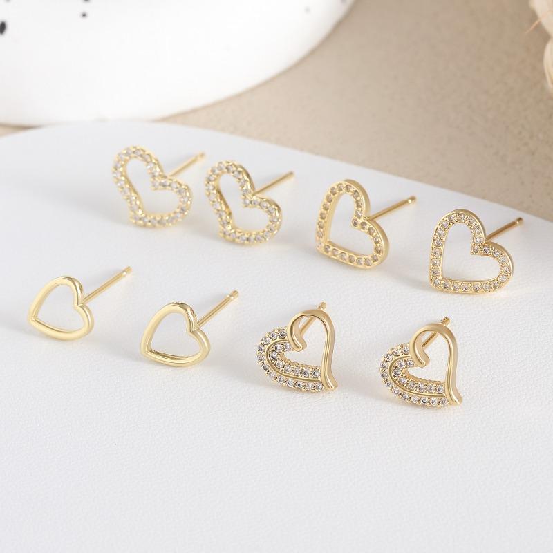 Luxury-luxurious Style Heart-shaped Earrings, Mini Earrings, Fashionable, Niche, Versatile, High-end Ear Jewelry for Women