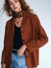 Pure Leather Suede Handmade Women's Blazer Stylish Office Formal Designer Brown
