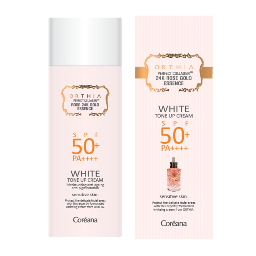 Coreana Orhia Collagen 24K Rose Gold Essence White Tone Up Cream SPF50+ PA++++