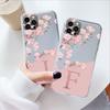 Flowers Letter Case For iphone 12 Pro Max 12 Capa Clear Soft Silicone Covers For iphone 12 Fundas Alphabet Transparent Bags