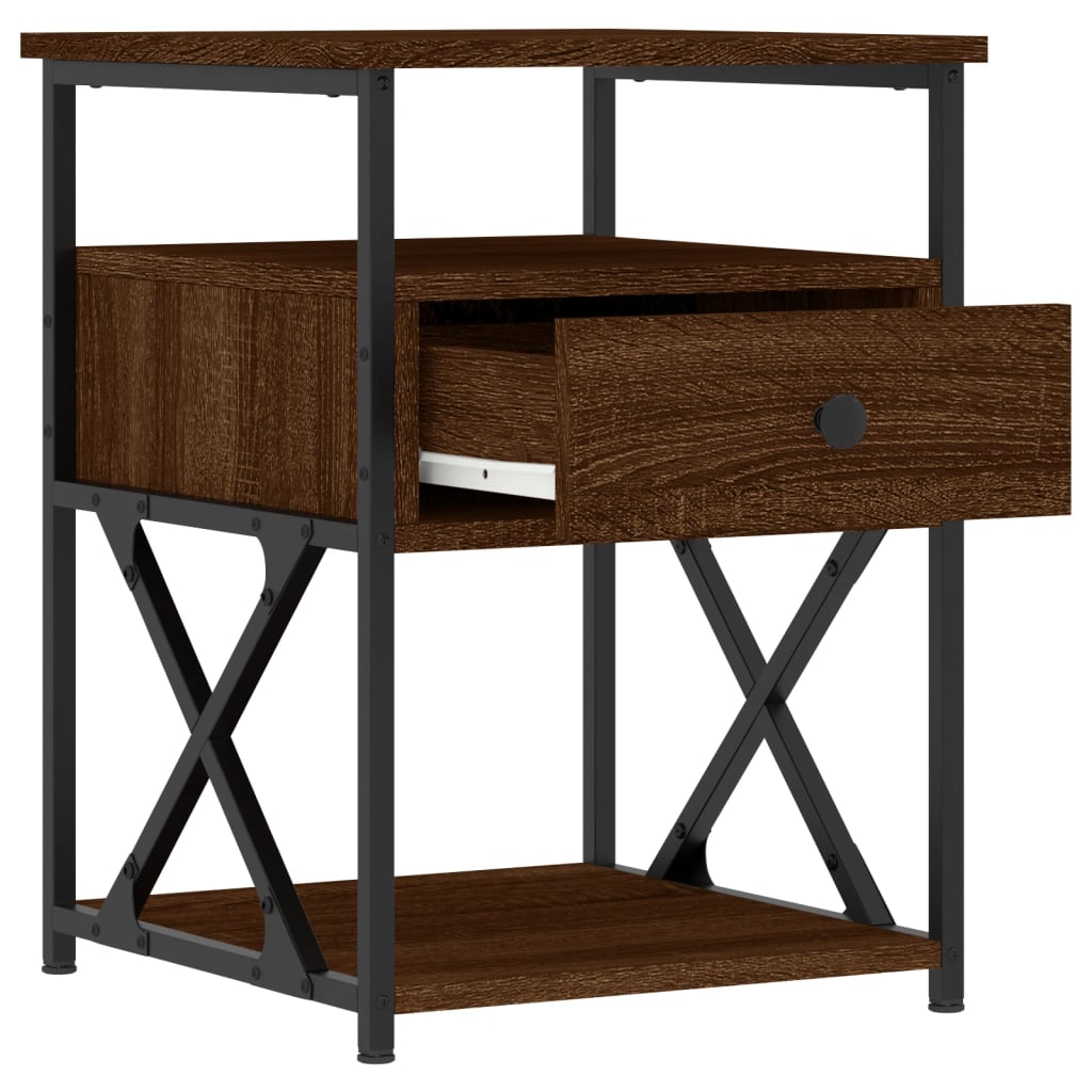 Nightstands 2 pcs Brown Oak Look 40 x 42 x 55 cm Engineered Wood